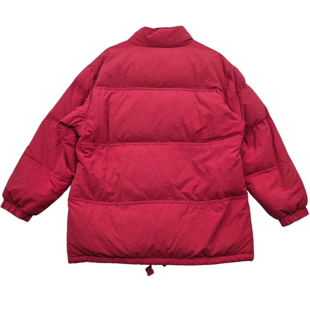 Vintage Y2K Eddie Bauer Goose Down Puffer‎ Jacket Red Full Zip Coat Mens 2XL